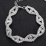 4pcs Jewelry Set l Silver Rhinestone Earrings l Necklace l Bracelet l Prom l Wedding JS-951