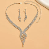 3pcs Jewelry Set l Silver l Gold Rhinestone Earrings l Necklace l Bracelet l Prom l Wedding JS-950