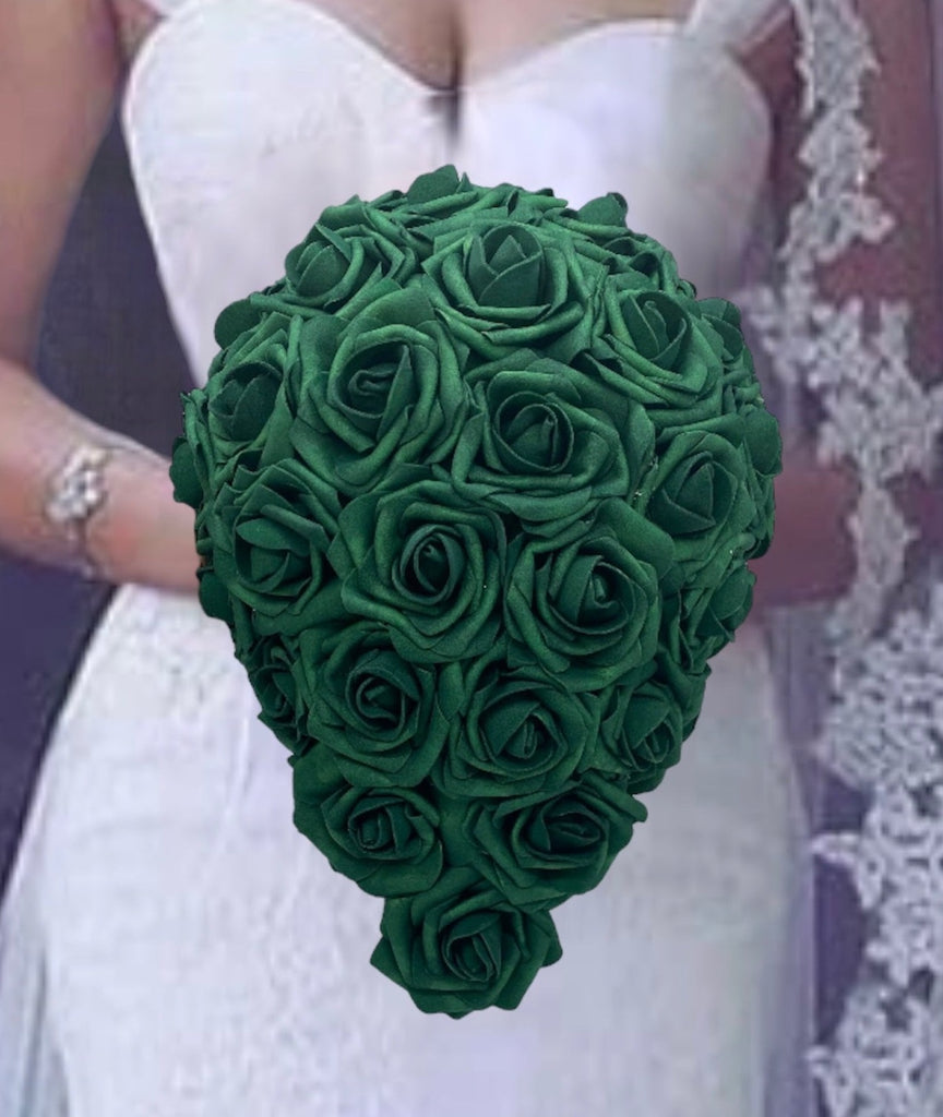 Emerald Green l White Cascade Bouquet l Waterfall bouquet l Real Touch Bouquets by Nicole Emerald Green l White Cascade Bouquet l Waterfall bouquet l Real Touch Bouquets by Nicole