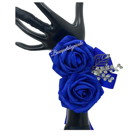 Royal Blue ~ Customized Boutonniere l Lapel Pin l Real Touch Roses l Prom l Men's Formal l BOUT- 010