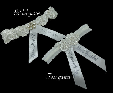 Wedding Bridal Garter Set l Bridal l Toss Garter~ 020G