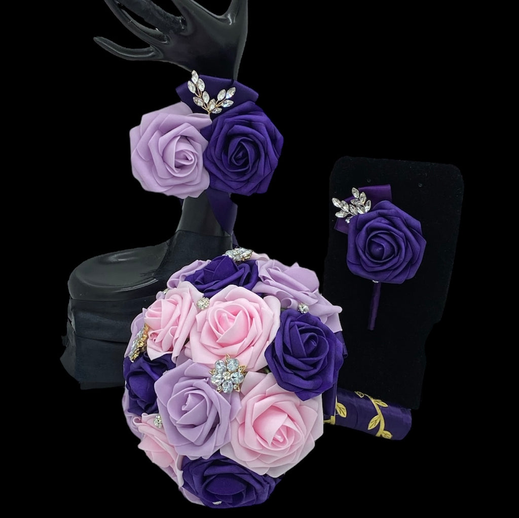 WANDIC 6 Ciondoli Portafoto Con Strass Per Bouquet Da Sposa - Medaglioni Rotondi Per Ricordi Fai Da Te
