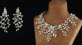3pcs SILVER~GOLD Jewelry Set l Rhinestone Earrings l Necklace l Bracelet l Prom l Wedding JS-901