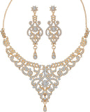 Chandelier Dangle Silver / Gold 3 Pcs. Jewelry Set JS-011