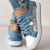 Lace Bridal Sneakers BLU-001