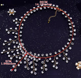 3pcs SILVER~GOLD Jewelry Set l Rhinestone Earrings l Necklace l Bracelet l Prom l Wedding JS-901