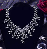 3pcs SILVER~GOLD Jewelry Set l Rhinestone Earrings l Necklace l Bracelet l Prom l Wedding JS-901