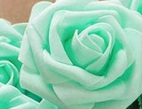 RE002 ~ Emerald Green Real Touch Roses Brooch Bouquet