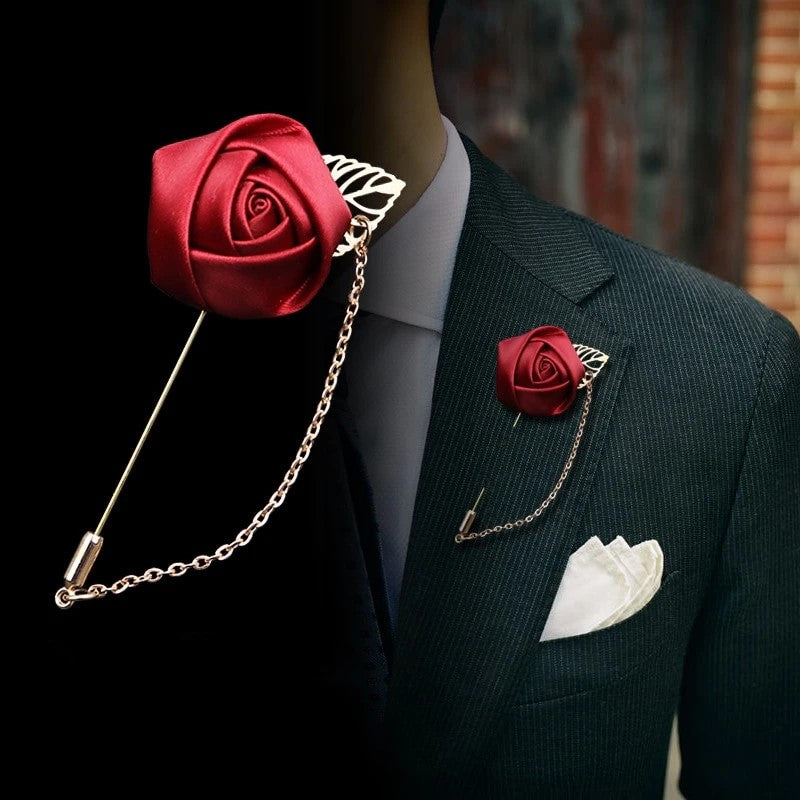 DIY Flower Lapel Pin for men suit . / how to make a lapel pin for wedding.  / Diy flower boutonniere. 
