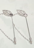 Boutonniere Corsage Leaf Chain Lapel Pin Silver or Gold BOUT-LCHN