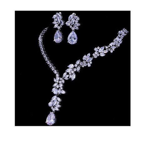 3 Pcs SILVER Chandelier Jewelry Set JS-018