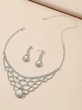 Bridal 3 Pcs SILVER Jewelry Set JS-032