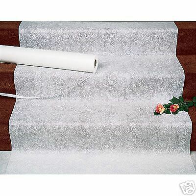 White Wedding Lace Aisle Runner with Suresta Adhesive l Heavy duty l Tear resistant l Pull String