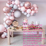 90 pcs Macaron Balloons Arch Kit Pastel Grey Pink Balloons Garland Rose Gold Confetti Wedding Party Decor Baby Shower Supplies