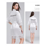 Lace Women Robes Plus Size Wedding Party Gift Kimono Satin