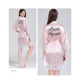 Lace Women Robes Plus Size Wedding Party Gift Kimono Satin