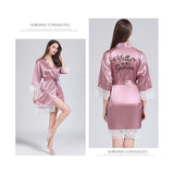 Lace Women Robes Plus Size Wedding Party Gift Kimono Satin
