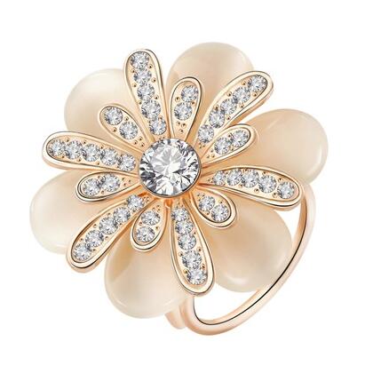 Camellia Opal Flower Brooch Chic Women Lady Scarf Clip Buckle