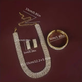 3pcs SILVER / GOLD Jewelry Set l Rhinestone Pearls Earrings l Necklace l Bracelet l Prom l Wedding JS-915G