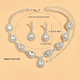 3pcs Jewelry Set l Rhinestone Earrings l Necklace l Bracelet l Prom l Wedding JS-945