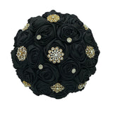 BM-001 ~ Black Satin Roses Budget Brooch Bouquet or DIY KIT