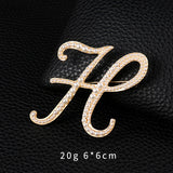 Letters Fashion Pearl Initial Letters Brooch Pins in Gold Color Plated