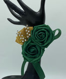 Emerald Green Round Bouquet l  Real Touch Roses Bouquet~ BOU-010