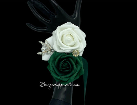 Emerald Green ~ Customized Boutonniere l Lapel Pin l Wrist Corsage l R Bouquets by Nicole Emerald Green ~ Customized Boutonniere l Lapel Pin l Wrist Corsage l R Bouquets by Nicole