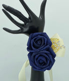 Navy Blue ~ Customized Boutonniere l Lapel Pin l Real Touch Roses l Prom l Men's Formal l BOUT- 006
