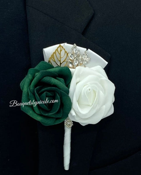 green emerald velvet dress Emerald Green ~ Customized Boutonniere l Lapel Pin l Wrist Corsage l R –  Bouquets by Nicole
