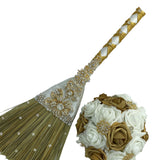 Customized Wedding Jumping broom l White l Gold l Traditional Wedding Broom l Heirloom African American Heritage