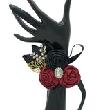 Red Black Rose Formal wear l Lapel Pin l Real Touch rose l Groom Boutonniere l Wedding l Groomsmen BOUT-R006