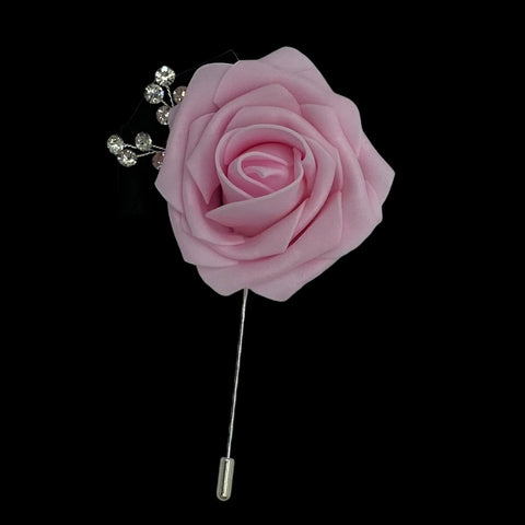 Light Pink ~ Customized Boutonniere l Lapel Pin l Wrist Corsage l Real Touch Roses l Prom l Formal BOUT-037