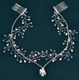 Bridal Hair Accessories l Rhinestone Wedding Forehead Headband l Hair Comb l HairPiece HP-30