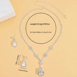 3pcs SILVER Jewelry Set l Rhinestone Pearls Earrings l Necklace l Bracelet l Prom l Wedding JS-911