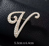 Letters Fashion Pearl Initial Letters Brooch Pins in Gold Color Plated