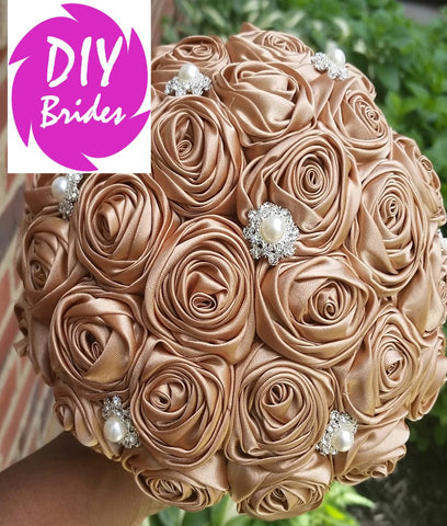 DIY Kit Satin Roses Brooch Bouquet KIT- BESS