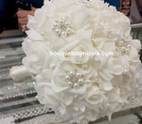 17pcs. Real Touch Roses Brooch Bouquet PACK- 033