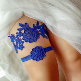 White 2pcs Wedding Bridal Lace Embroidery Garter Set ~ 004G