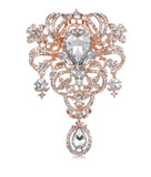 SALE! Brooch Extra Large Flower Pendant Pin Rhinestone Crystal BR-004