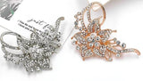 Rose Gold / Silver Brooch Clear Rhinestone Crystal BR-294