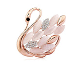 Rose Gold Swan Brooch Rhinestone Crystal BR-02