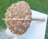 JOY~EMR Satin Rose Brooch Bouquet or DIY KIT