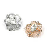 Silver & Rose Gold Rhinestone Brooch BR-071