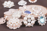 Flower Pearl Rhinestone Brooch BR-020