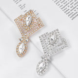 Large Rhinestone Crystal Brooch Silver or Gold BR-95