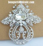 Extra Large Brooch Clear Rhinestone Crystal BR-016