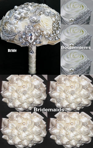 DIY Kit Satin Roses Brooch Bouquet KIT- BESS – Bouquets by Nicole