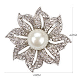 Brooch Gold and Silver Pin Rhinestone Crystal BR-986