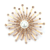 Large Rhinestone Starburst Brooch BR-103